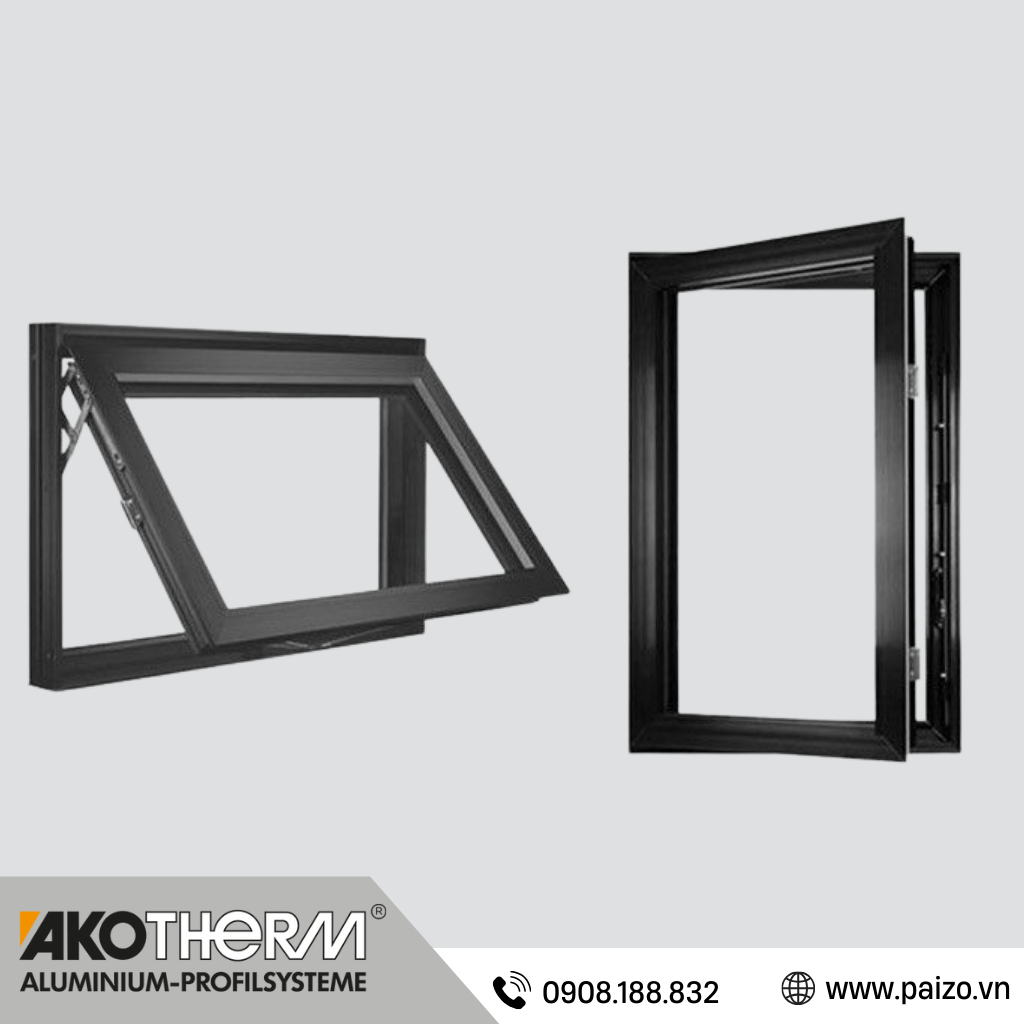 Cửa sổ mở hất Akotherm Z65 - Cầu cách nhiệt
