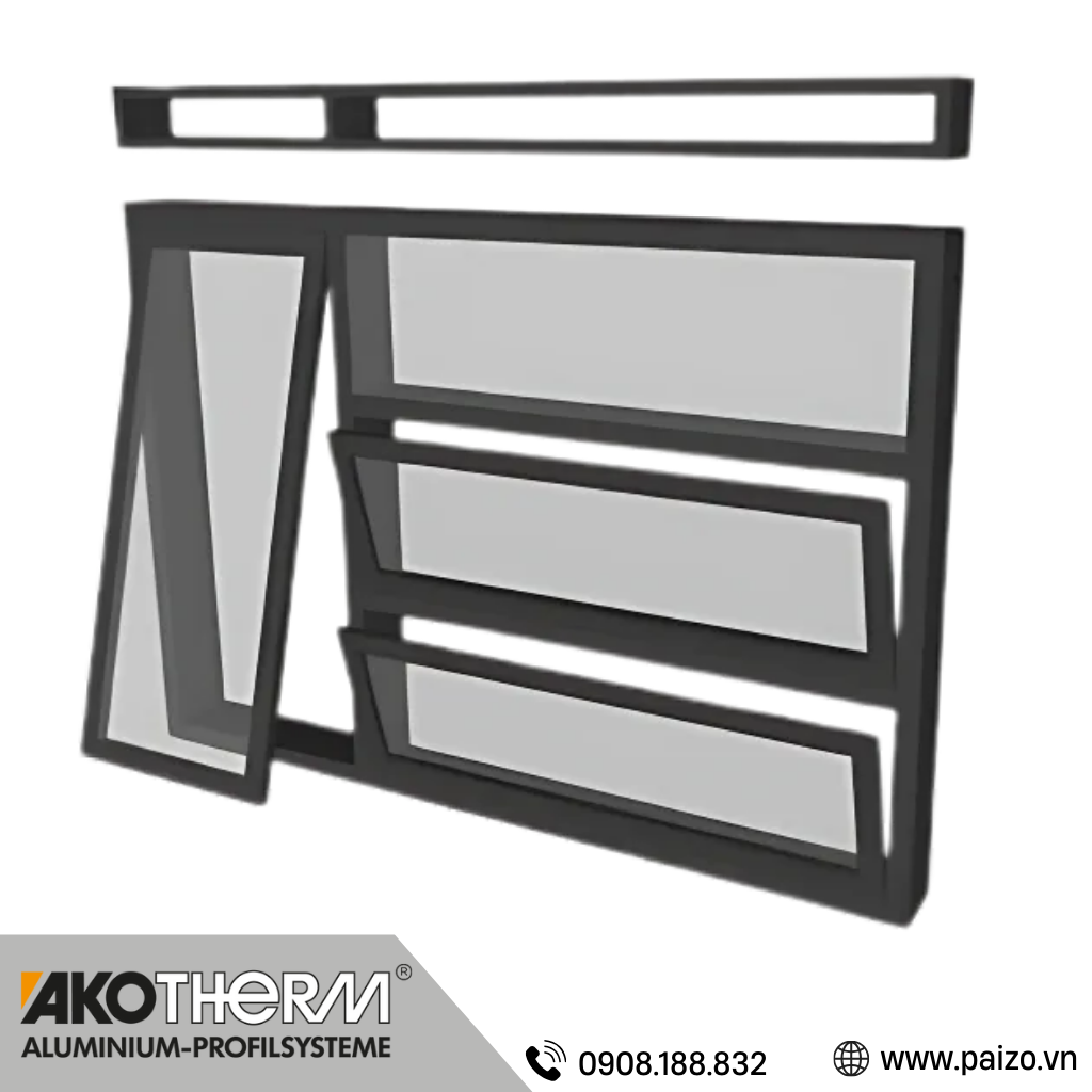 Cửa sổ mở hất Akotherm Z80 - Cầu cách nhiệt