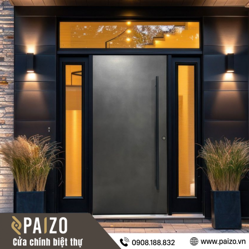Cửa chính bản lề ẩn