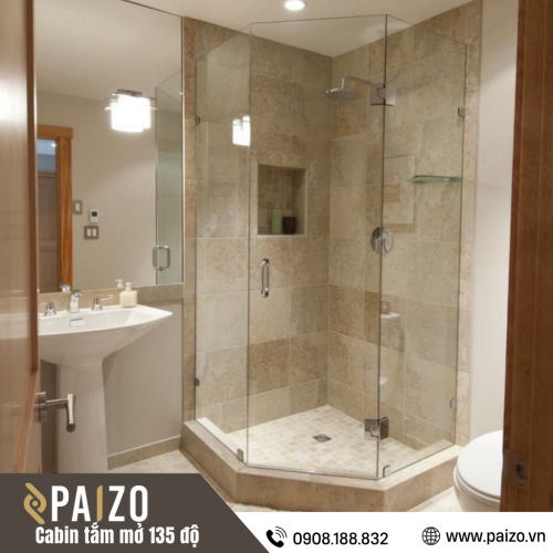 cabin tắm 135 độ cho không gian góc