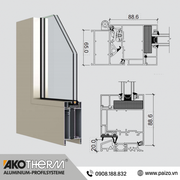 Mặt cắt Hệ A65