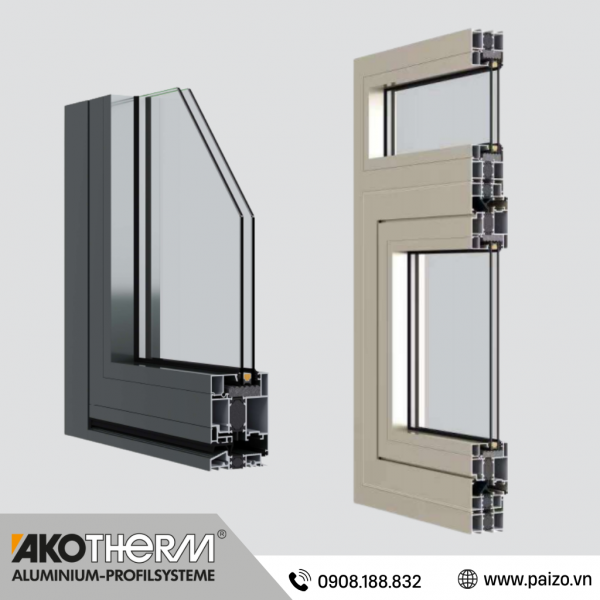 Cửa sổ mở quay Akotherm Z65 - Cầu cách nhiệt